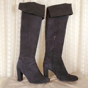 Halogen Scarlett OTK Over the Knee Suede Boots Black Size 7